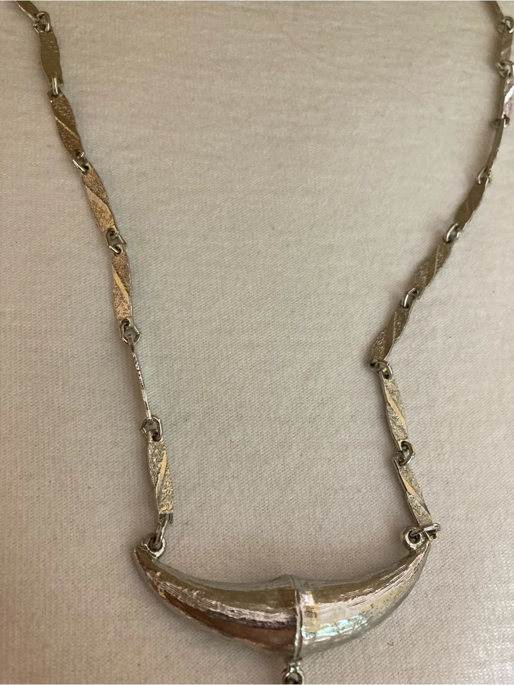 Vintage Silver Tone Fancy Chain Necklace